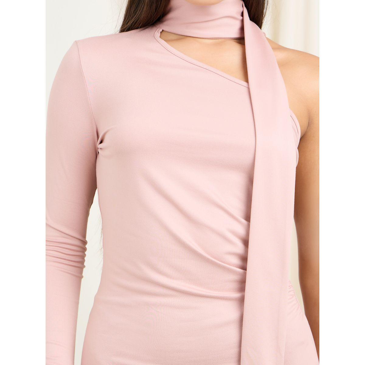 Styli One Shoulder Sleeves Fitted Knit Top-women-clothing-shirtsandblouses-blouses-image-4