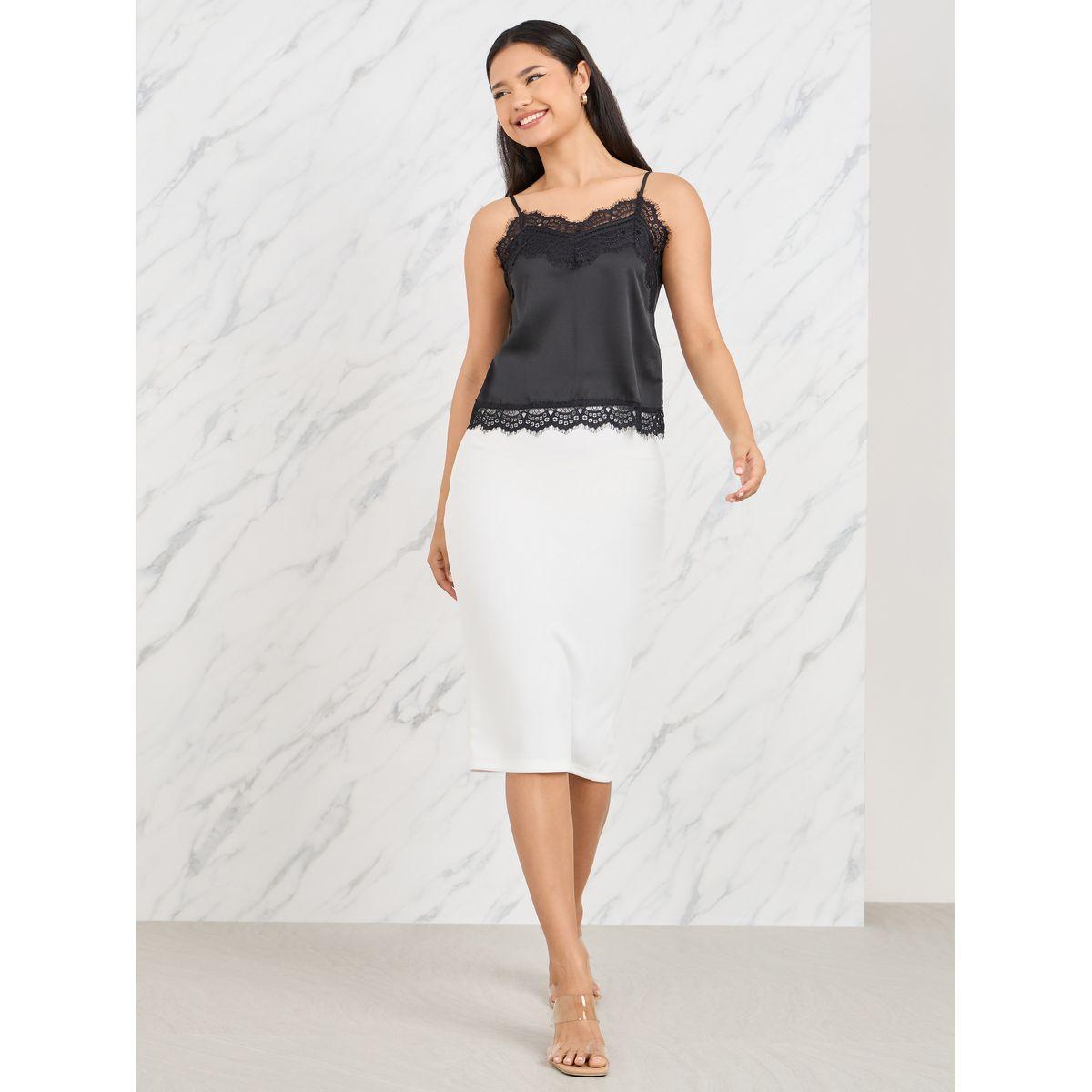 Styli Lace Trim Satin Cami Top-women-clothing-tshirts-image-2