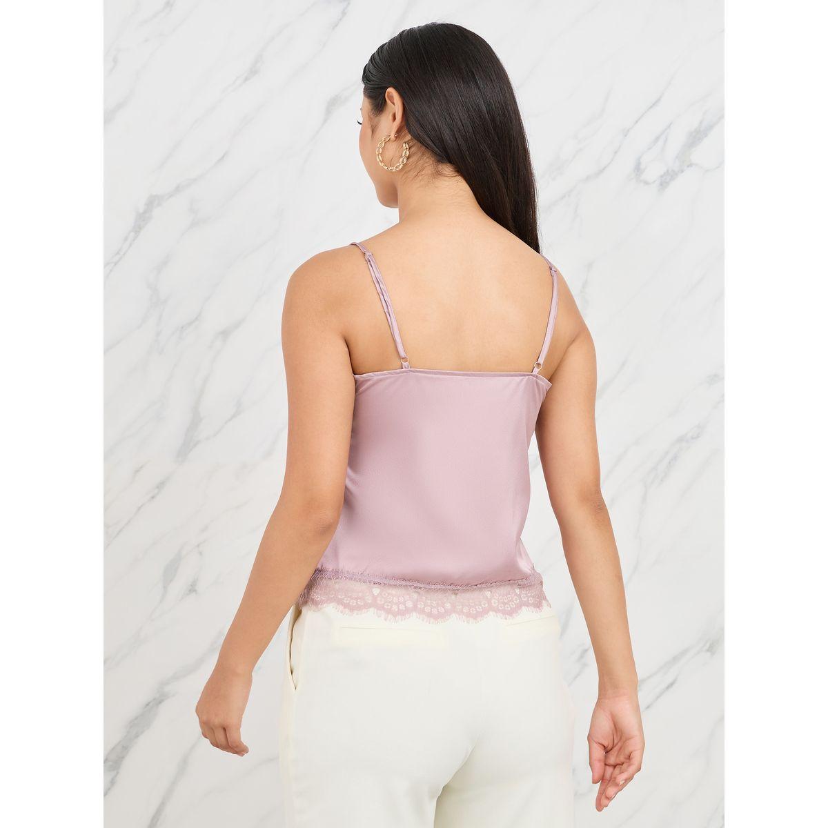 Styli Lace Trim Satin Cami Top-women-clothing-tshirts-image-4