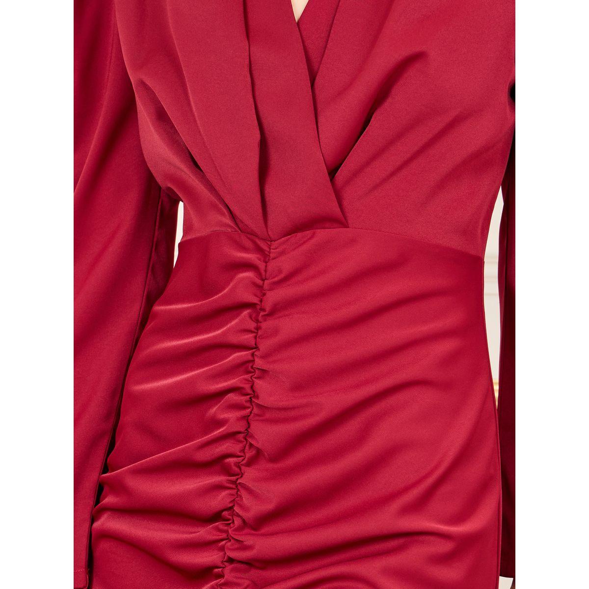 Styli Front Ruched Detail Sheath Midi Dress-women-clothing-dresses-image-3