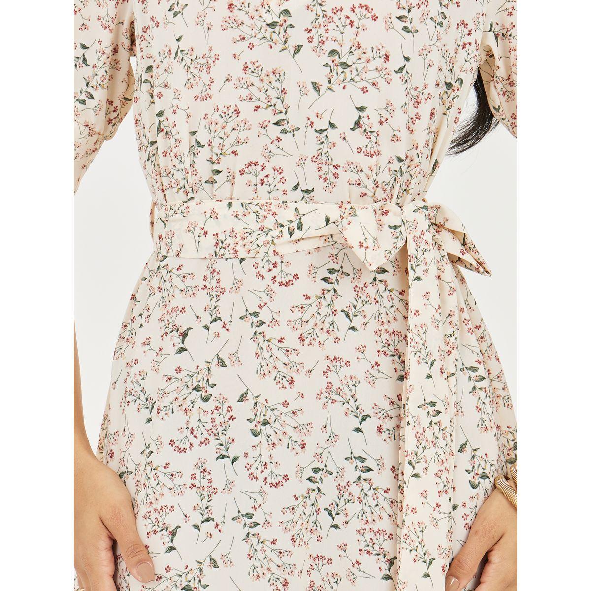 فستان ميدي بطبعة زهور واربطة-women-clothing-dresses-image-3