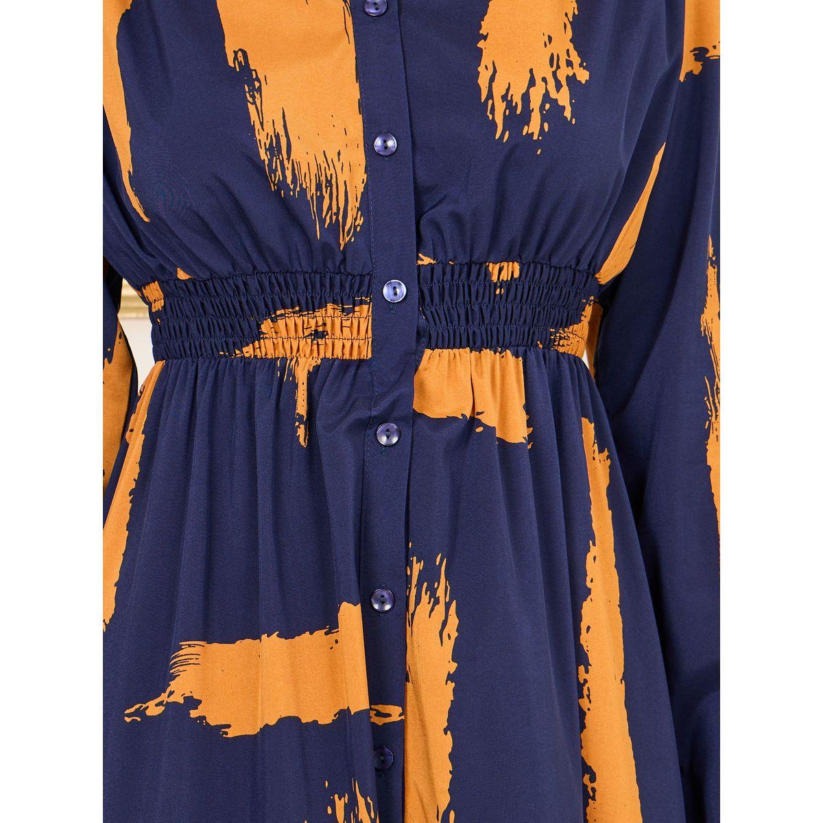فستان ميدي مطبع  بطبعة مجردة-women-clothing-dresses-image-3