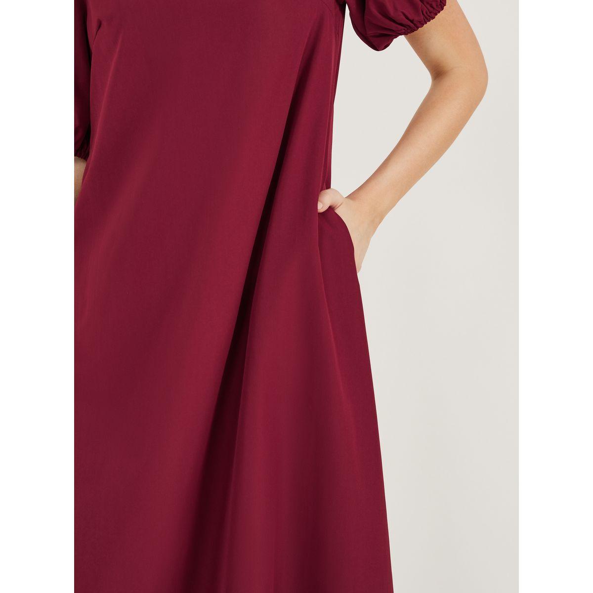 Styli Asymmetric Neck Puff Sleeve Shift Maxi Dress-women-clothing-dresses-image-4