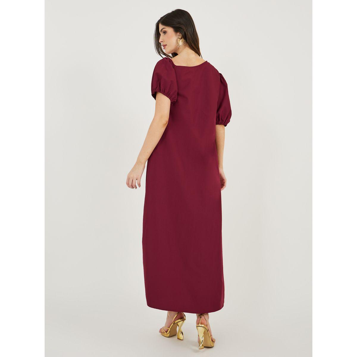 Styli Asymmetric Neck Puff Sleeve Shift Maxi Dress-women-clothing-dresses-image-5