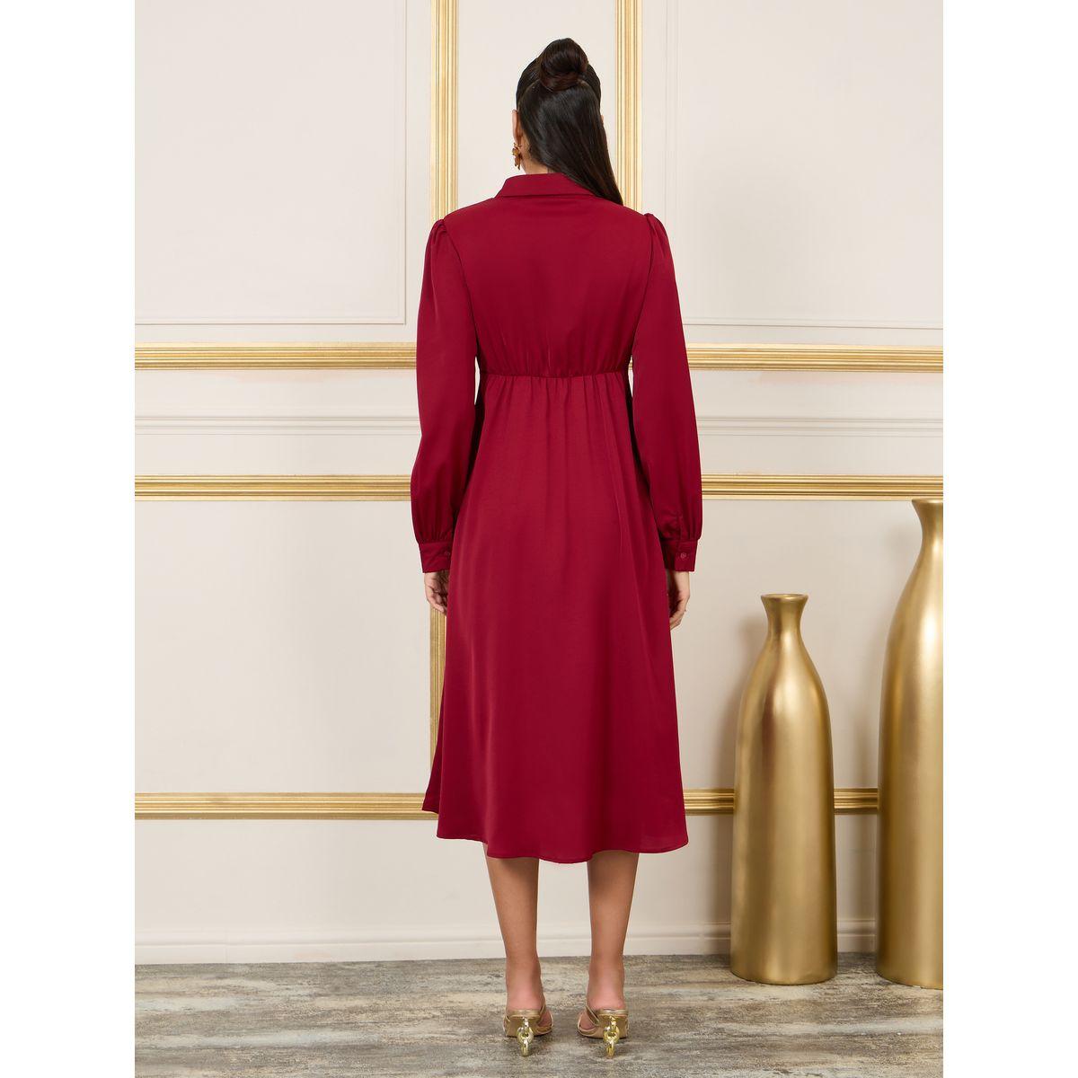 فستان ميدي بتفاصيل حلية قابلة للفصل-women-clothing-dresses-image-4