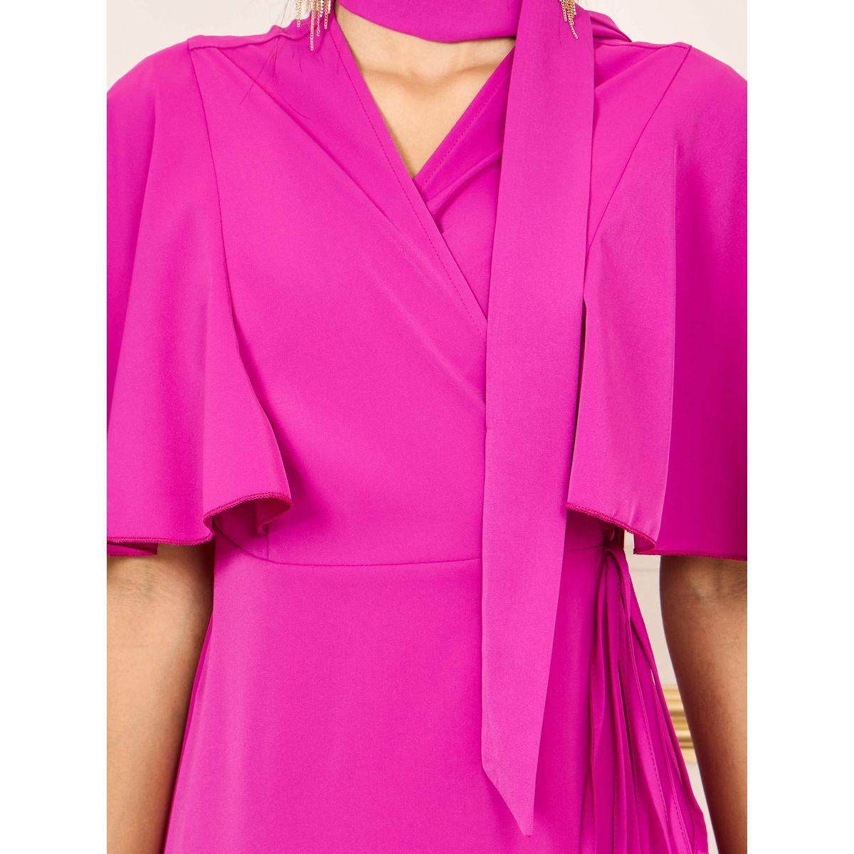 فستان ميدي سادة بنمط لف-women-clothing-dresses-image-3