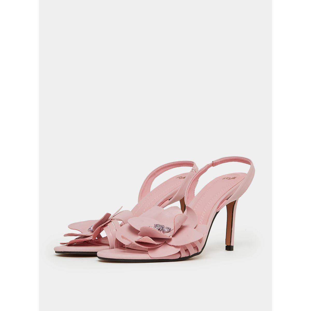 Styli Floral Applique Slingback Heel Sandal-women-shoes-heels-image-3