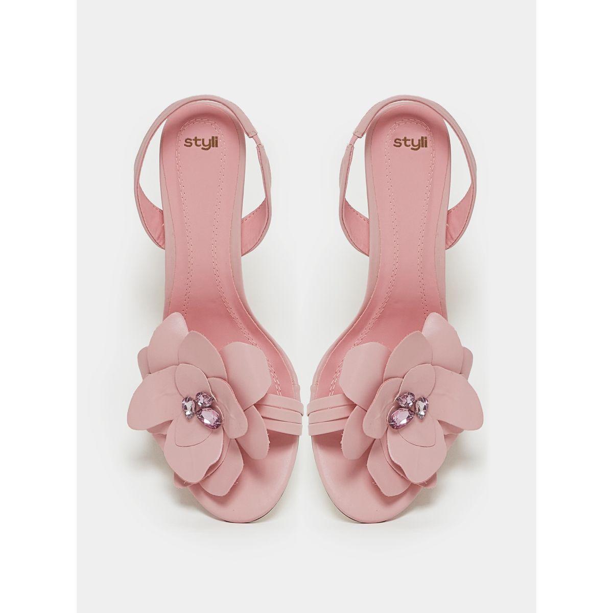 Styli Floral Applique Slingback Heel Sandal-women-shoes-heels-image-6