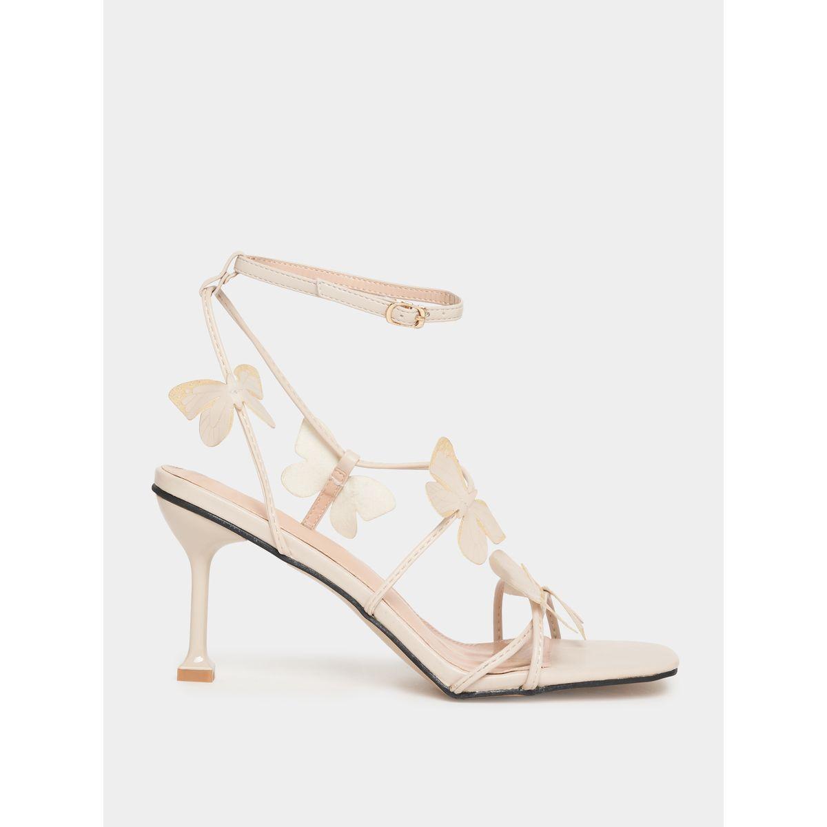 Styli Butterfly Applique Stiletto Heel Sandals-women-shoes-sandals-heeled-image-2