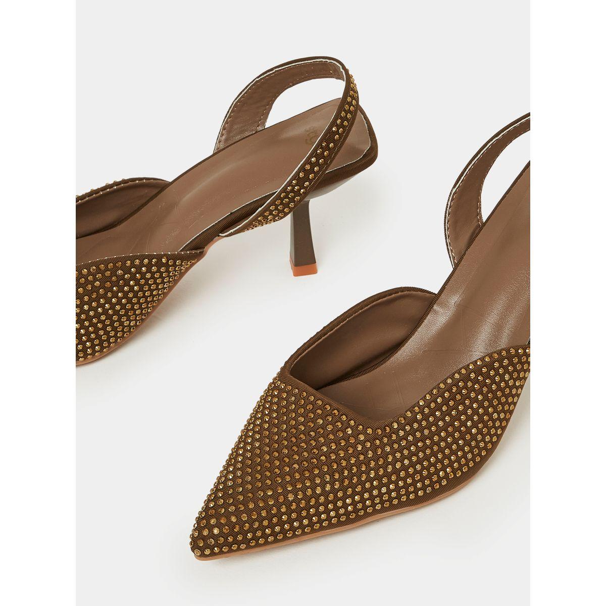 Styli Studded Detail Slingback Stiletto Heel Sandals-women-shoes-heels-image-4