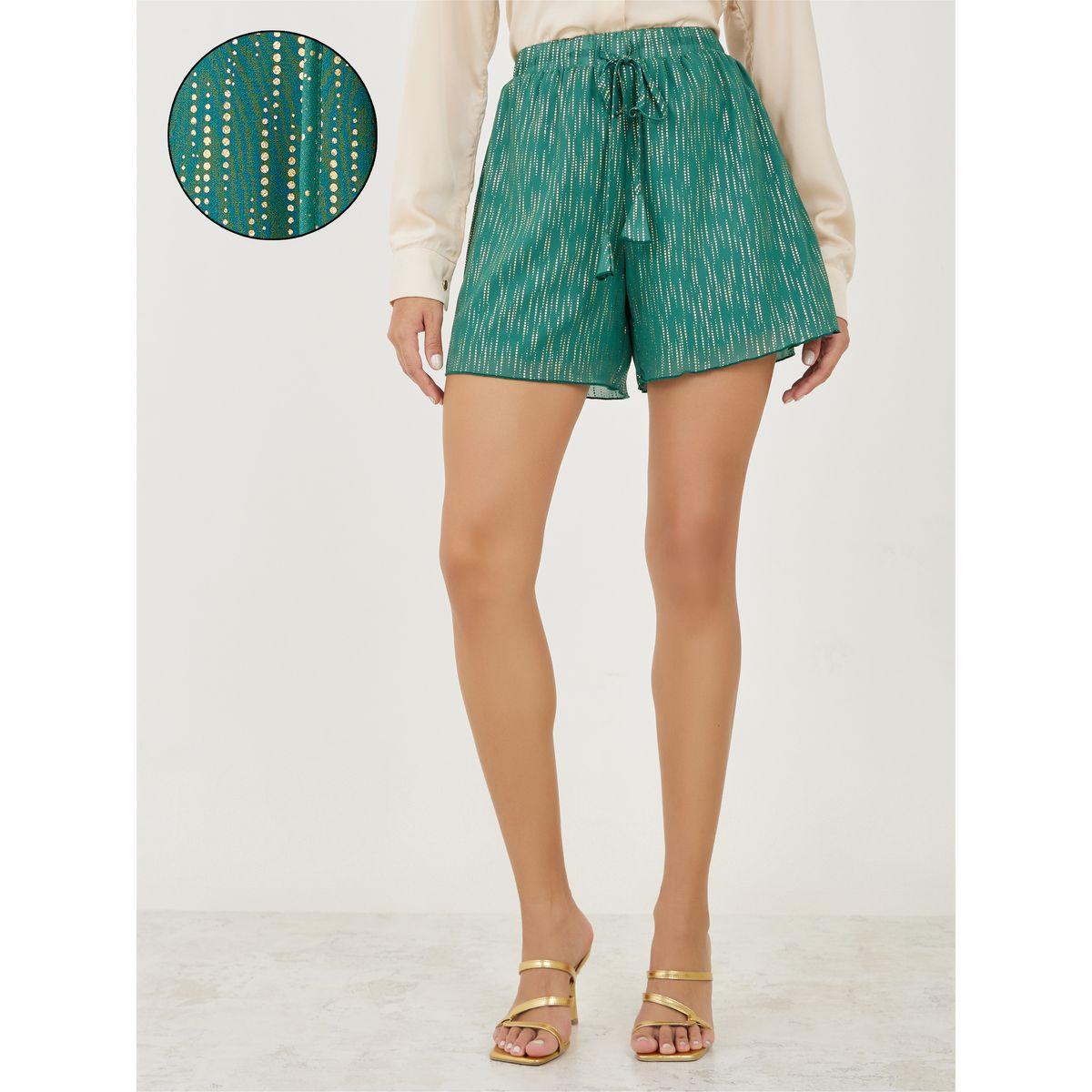 Styli Foil Print High Rise Shorts-women-clothing-bottoms-shorts-image-1