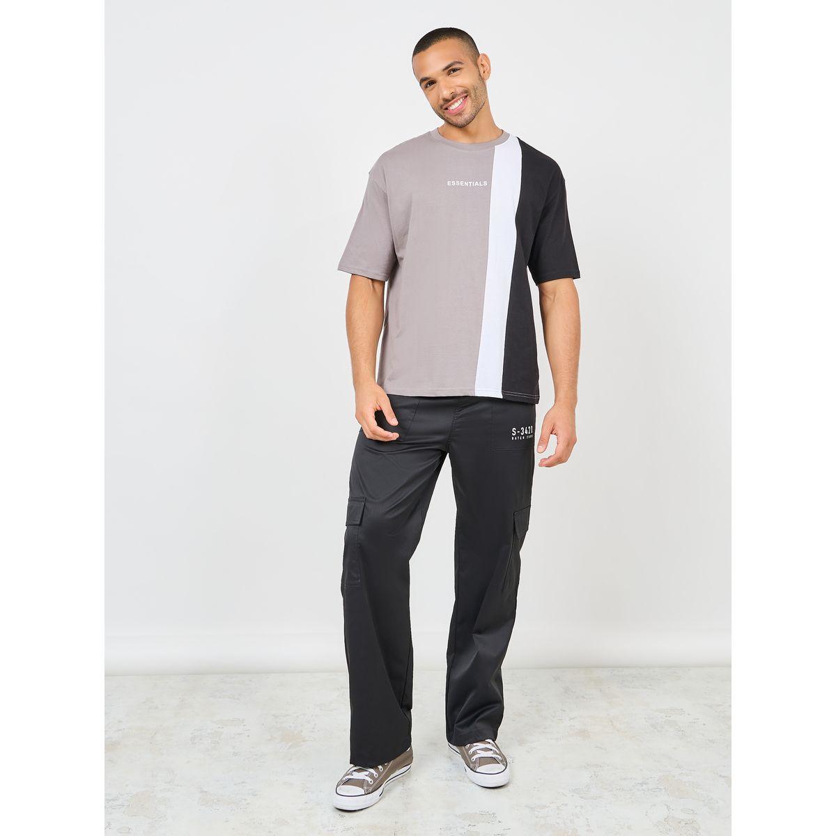 Styli Oversized Essential Print Colorblock T-shirt-men-clothing-tshirtsandpolos-tshirts-image-2
