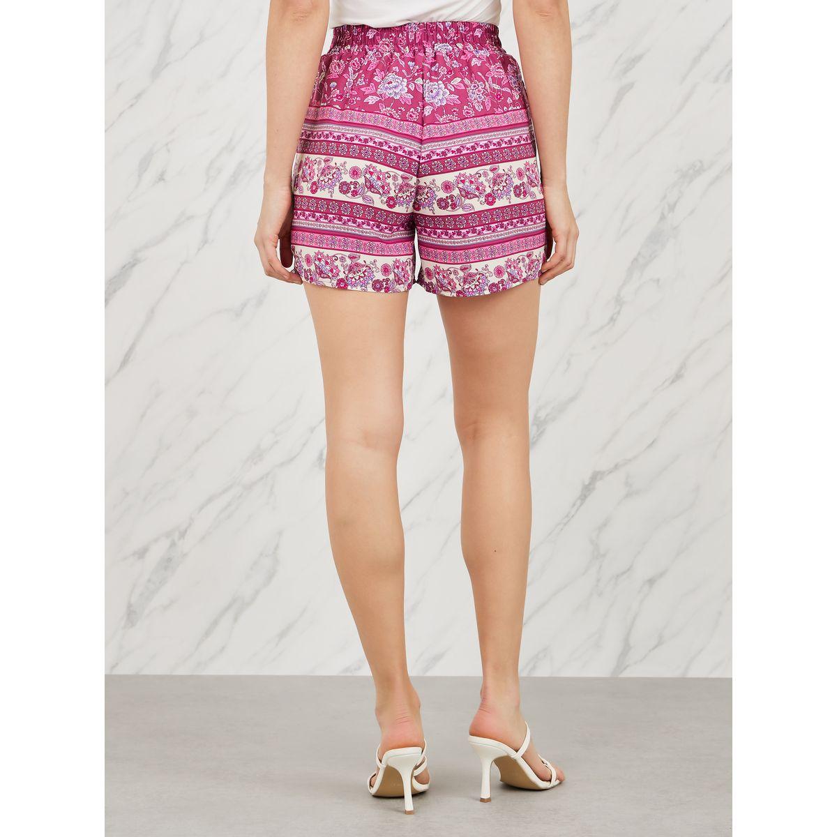 Styli Paisley Print Shorts with Pocket Detail-women-clothing-bottoms-shorts-image-4