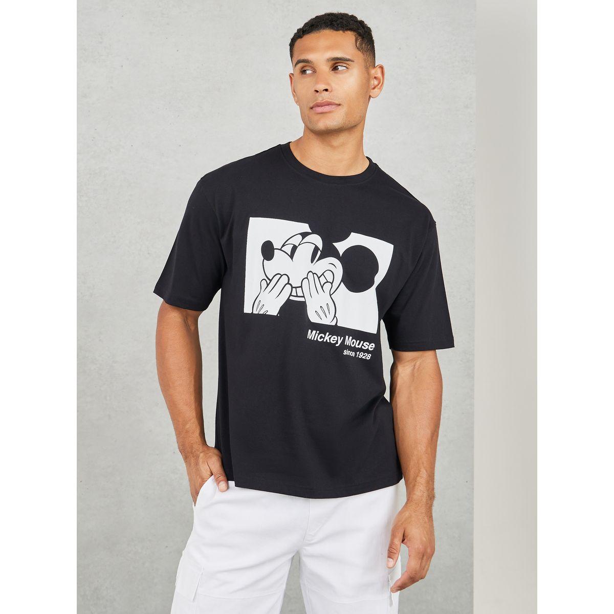 Styli Oversized Mickey Mouse Graphic Print T-Shirt-men-clothing-tshirtsandpolos-tshirts-image-1
