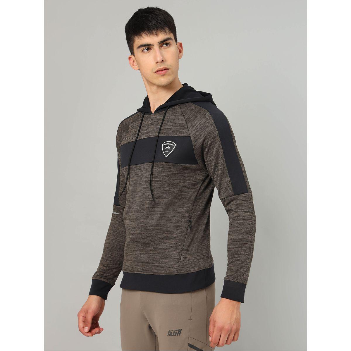 Technosport X Styli Contrast Panel Melange Fleece Jacket with Hood-men-clothing-sportswearandactivewear-hoodiesandsweatshirts-image-2