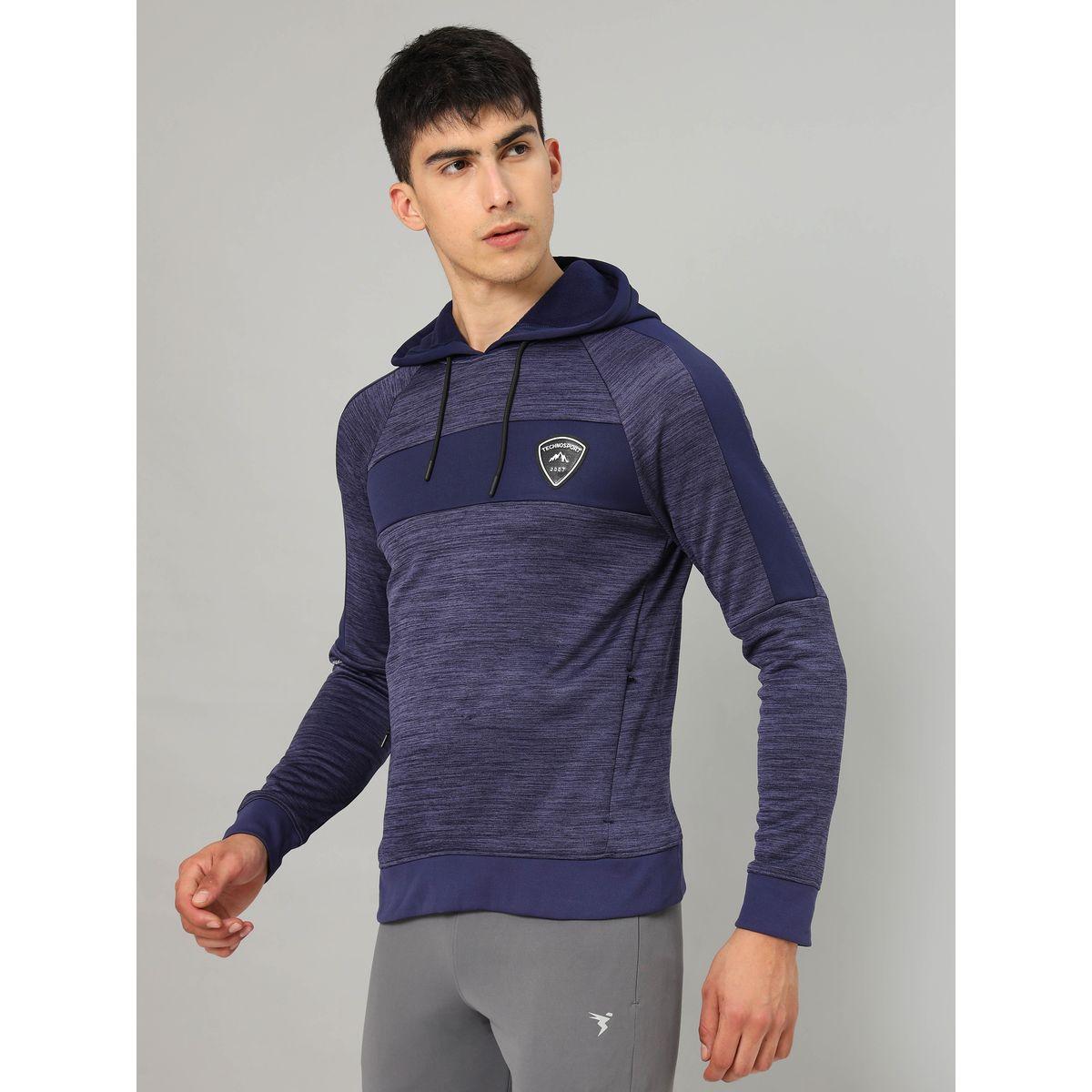 Technosport X Styli Contrast Panel Melange Fleece Jacket with Hood-men-clothing-sportswearandactivewear-hoodiesandsweatshirts-image-2
