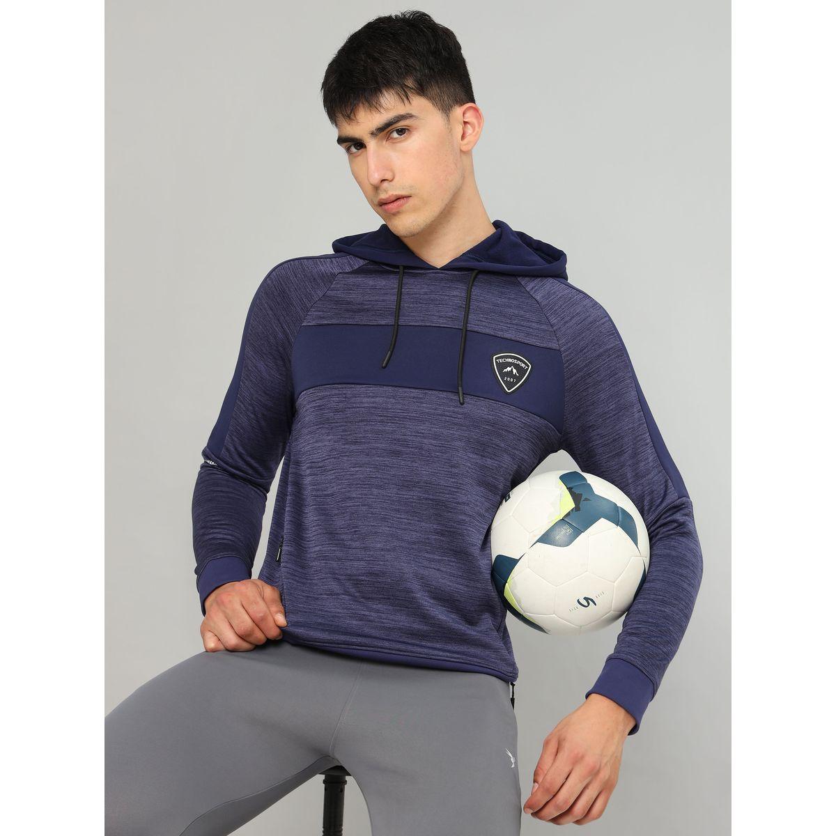 Technosport X Styli Contrast Panel Melange Fleece Jacket with Hood-men-clothing-sportswearandactivewear-hoodiesandsweatshirts-image-3