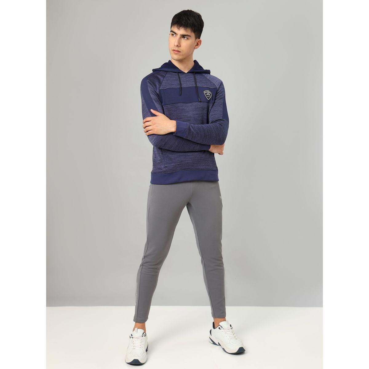 Technosport X Styli Contrast Panel Melange Fleece Jacket with Hood-men-clothing-sportswearandactivewear-hoodiesandsweatshirts-image-4