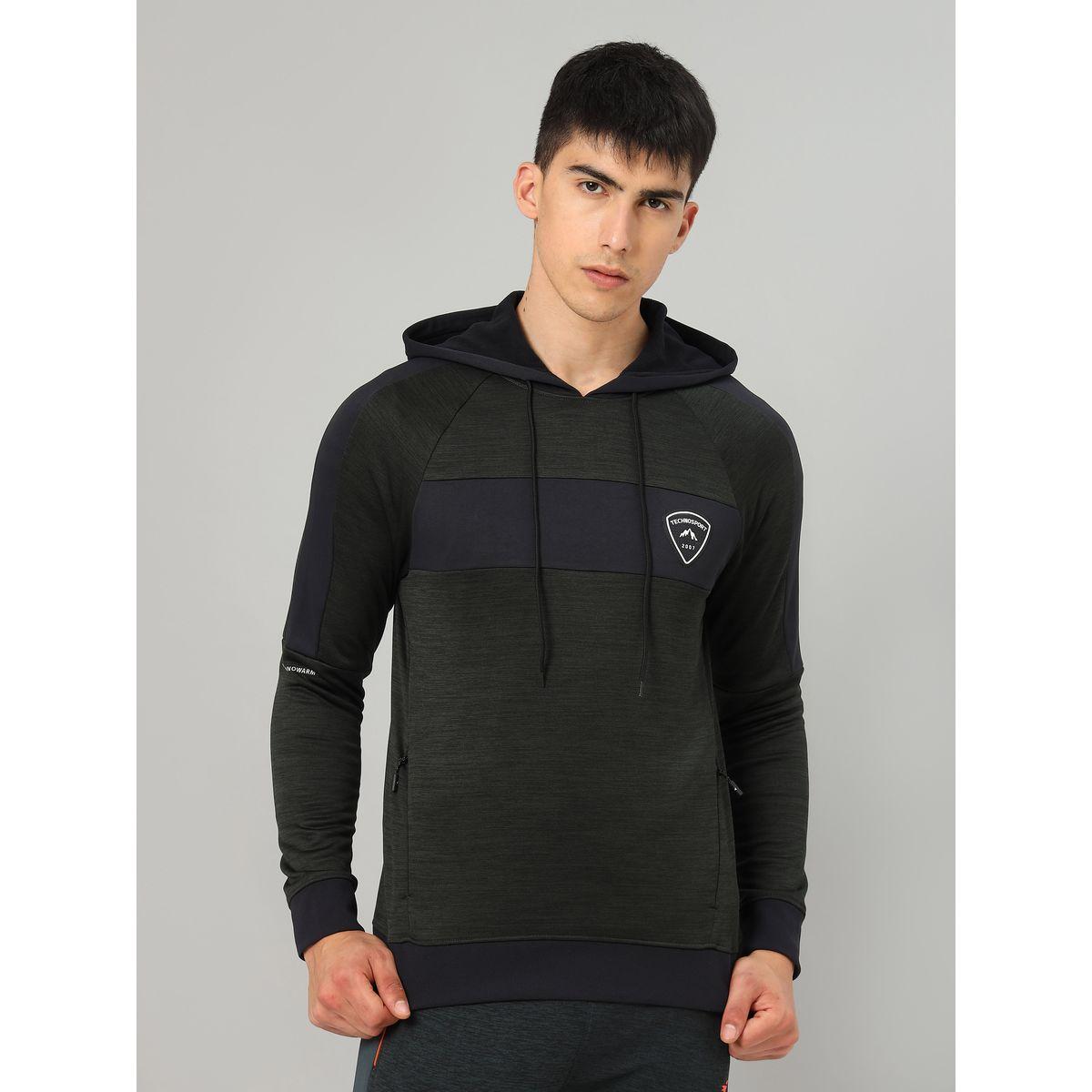 Technosport X Styli Contrast Panel Melange Fleece Jacket with Hood-men-clothing-sportswearandactivewear-hoodiesandsweatshirts-image-1