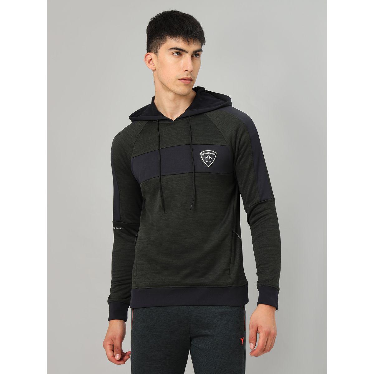 Technosport X Styli Contrast Panel Melange Fleece Jacket with Hood-men-clothing-sportswearandactivewear-hoodiesandsweatshirts-image-2