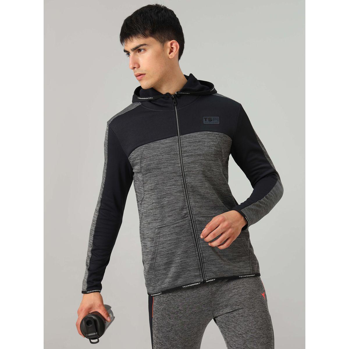 Technosport X Styli Colorblock Melange Fleece Jacket with Hood-men-clothing-jacketsandblazers-jackets-image-2
