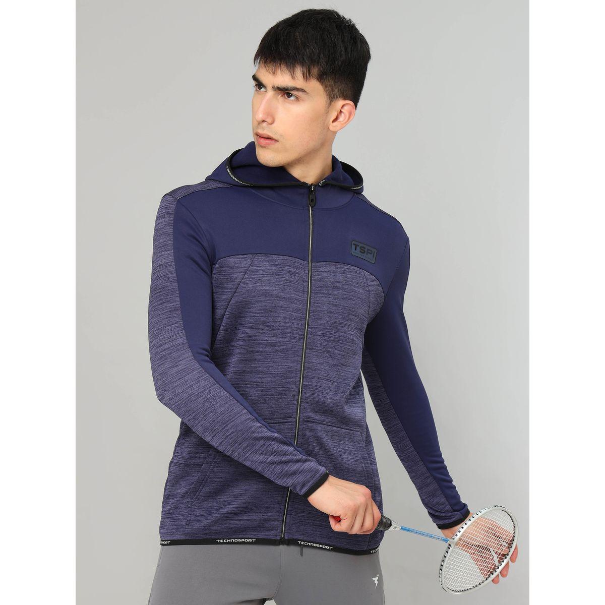 Technosport X Styli Colorblock Melange Fleece Jacket with Hood-men-clothing-sportswearandactivewear-hoodiesandsweatshirts-image-2