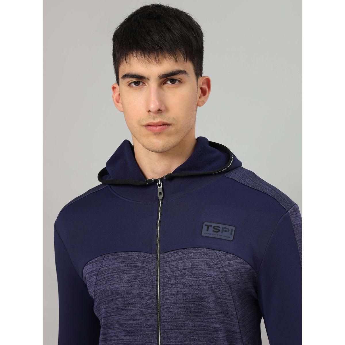 Technosport X Styli Colorblock Melange Fleece Jacket with Hood-men-clothing-sportswearandactivewear-hoodiesandsweatshirts-image-4