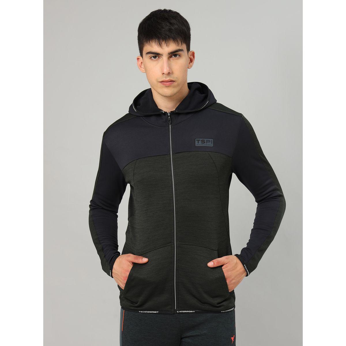 Technosport X Styli Colorblock Melange Fleece Jacket with Hood-men-clothing-jacketsandblazers-jackets-image-1
