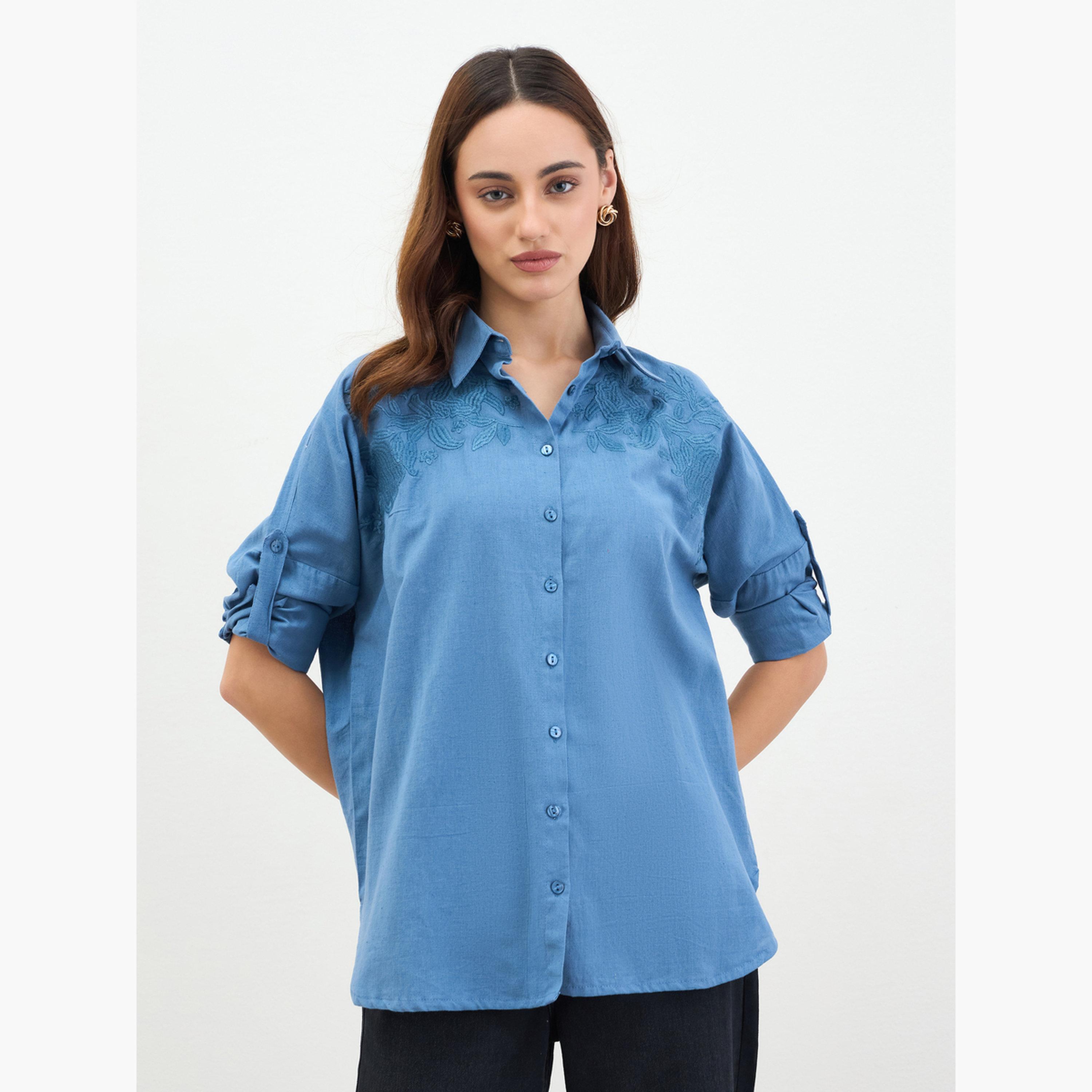 طقم من بلوزة تويد وتنورة-women-clothing-shirtsandblouses-shirts-image-1
