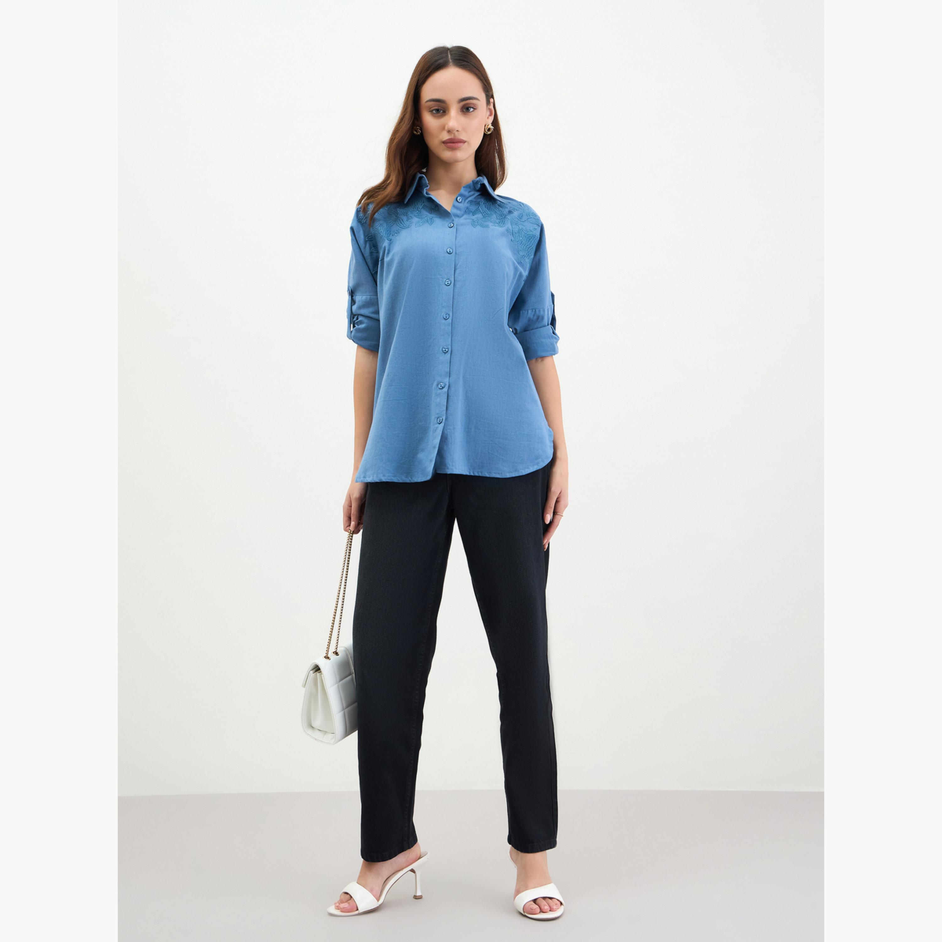 طقم من بلوزة تويد وتنورة-women-clothing-shirtsandblouses-shirts-image-2
