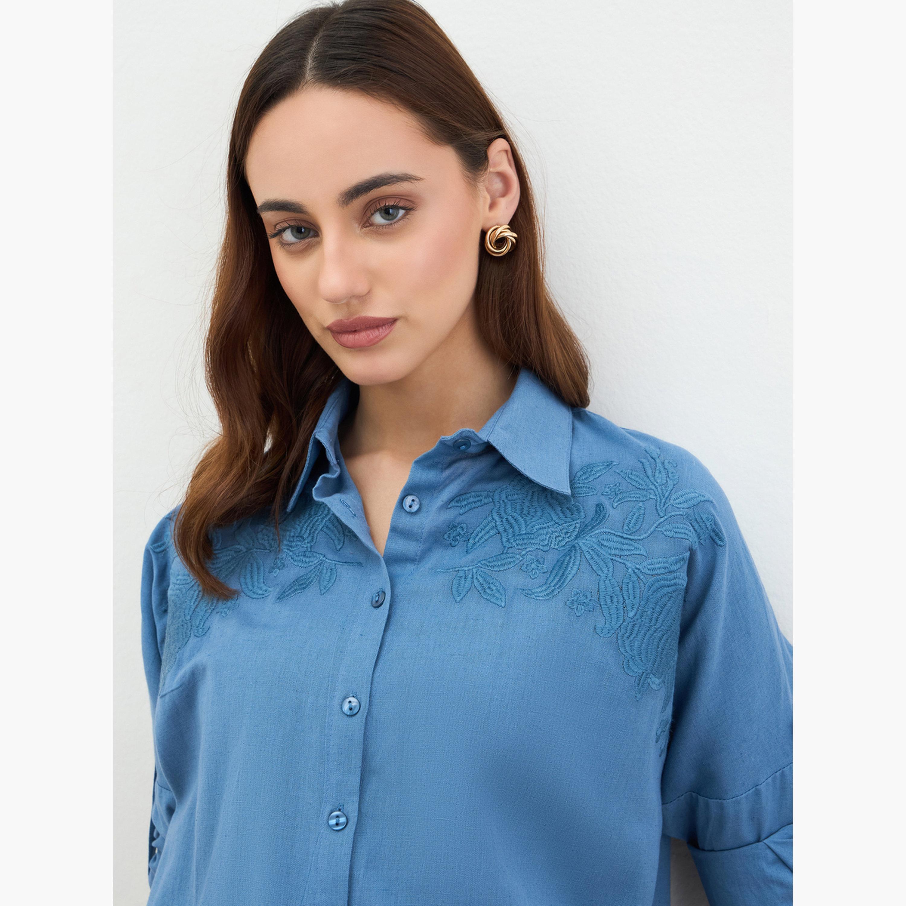 طقم من بلوزة تويد وتنورة-women-clothing-shirtsandblouses-shirts-image-4