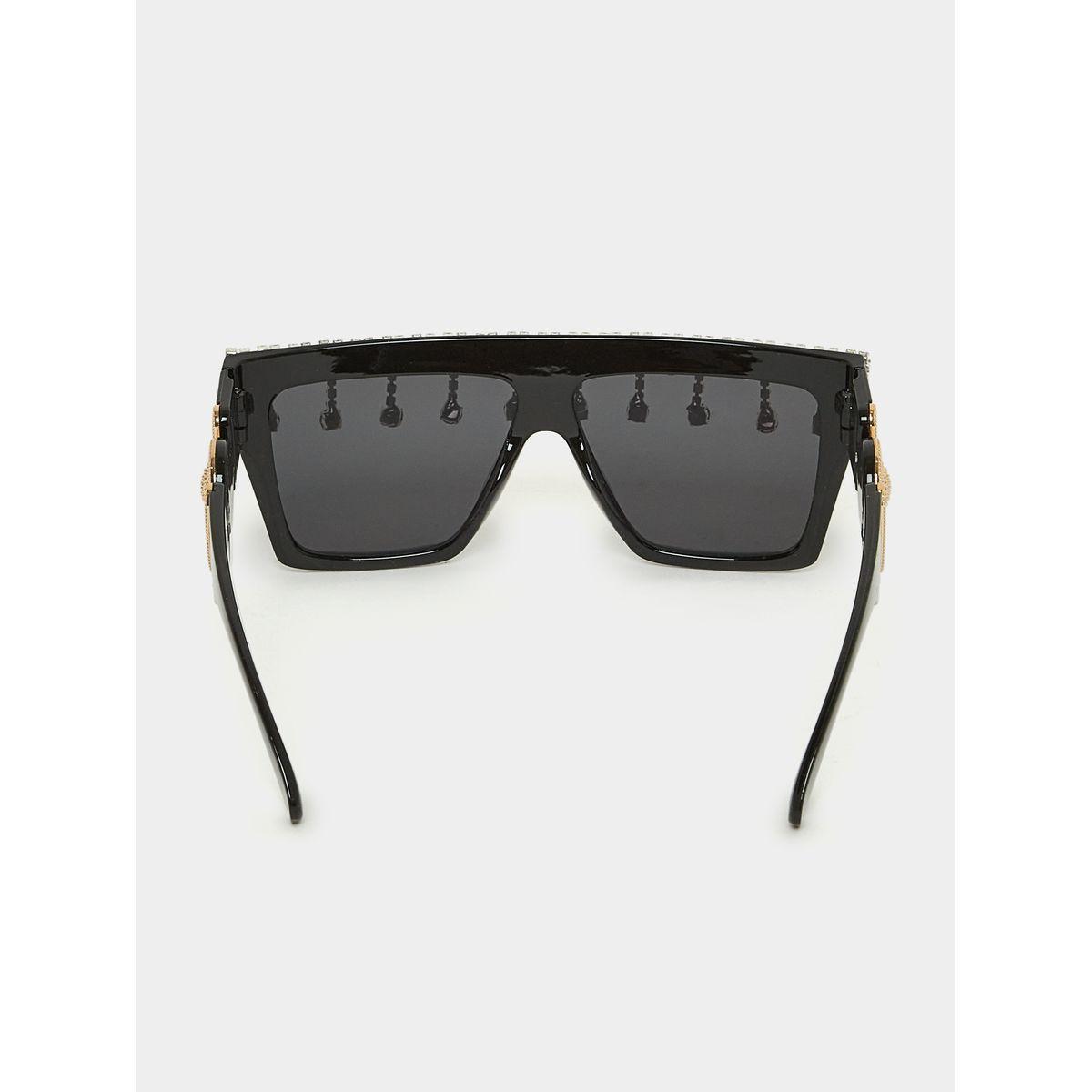 Styli Embellished Square Frame Sunglasses with Metal Temple-women-sunglasses-image-4