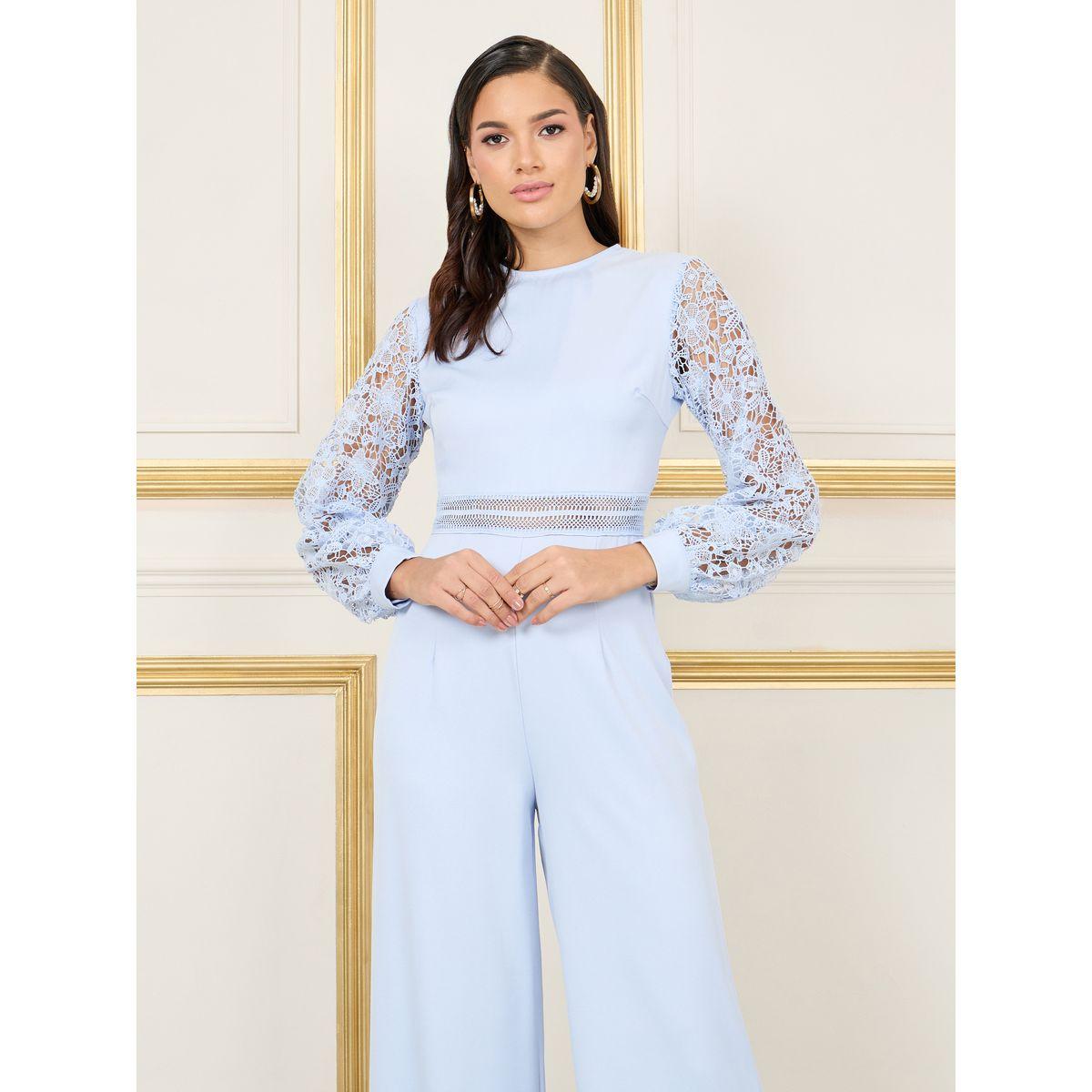 جمبسوت محبوك مع اكمام بتفاصيل دانتيل-women-clothing-jumpsuits-image-2