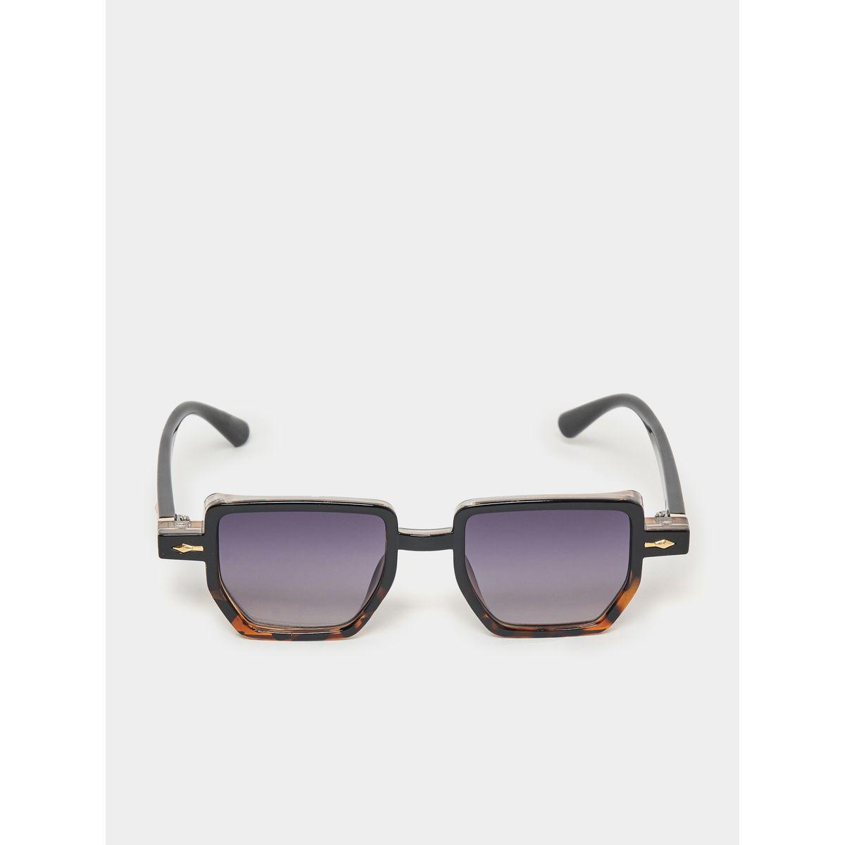 Styli Tortoise Frame Rectangle Sunglasses with Metal Detail Temple-women-sunglasses-image-2