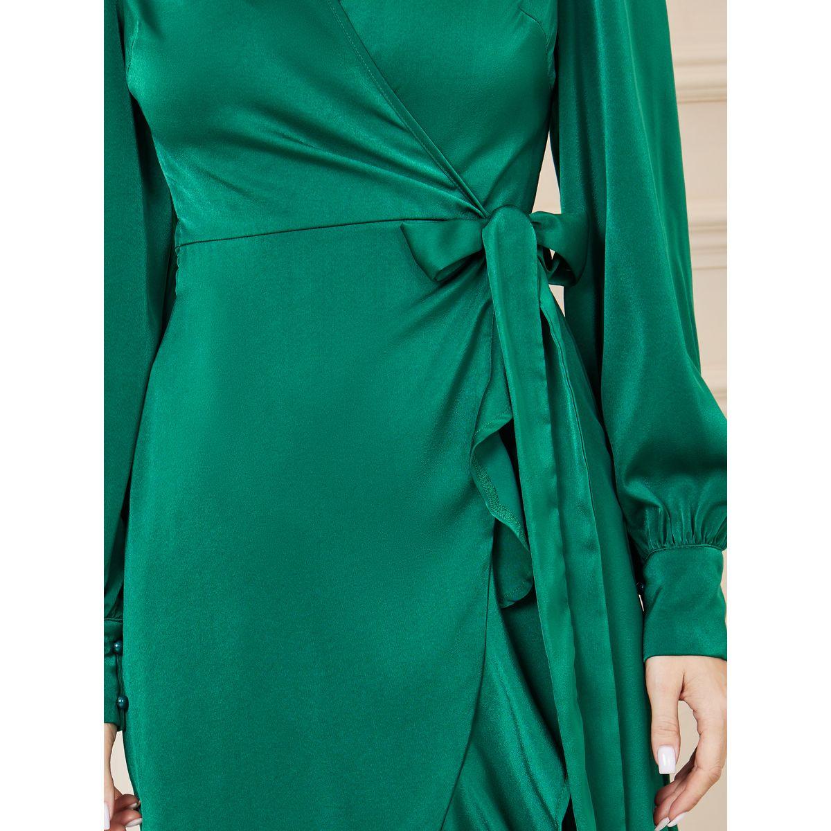 فستان ميدي بنمط لف وكشكش-women-clothing-dresses-image-3