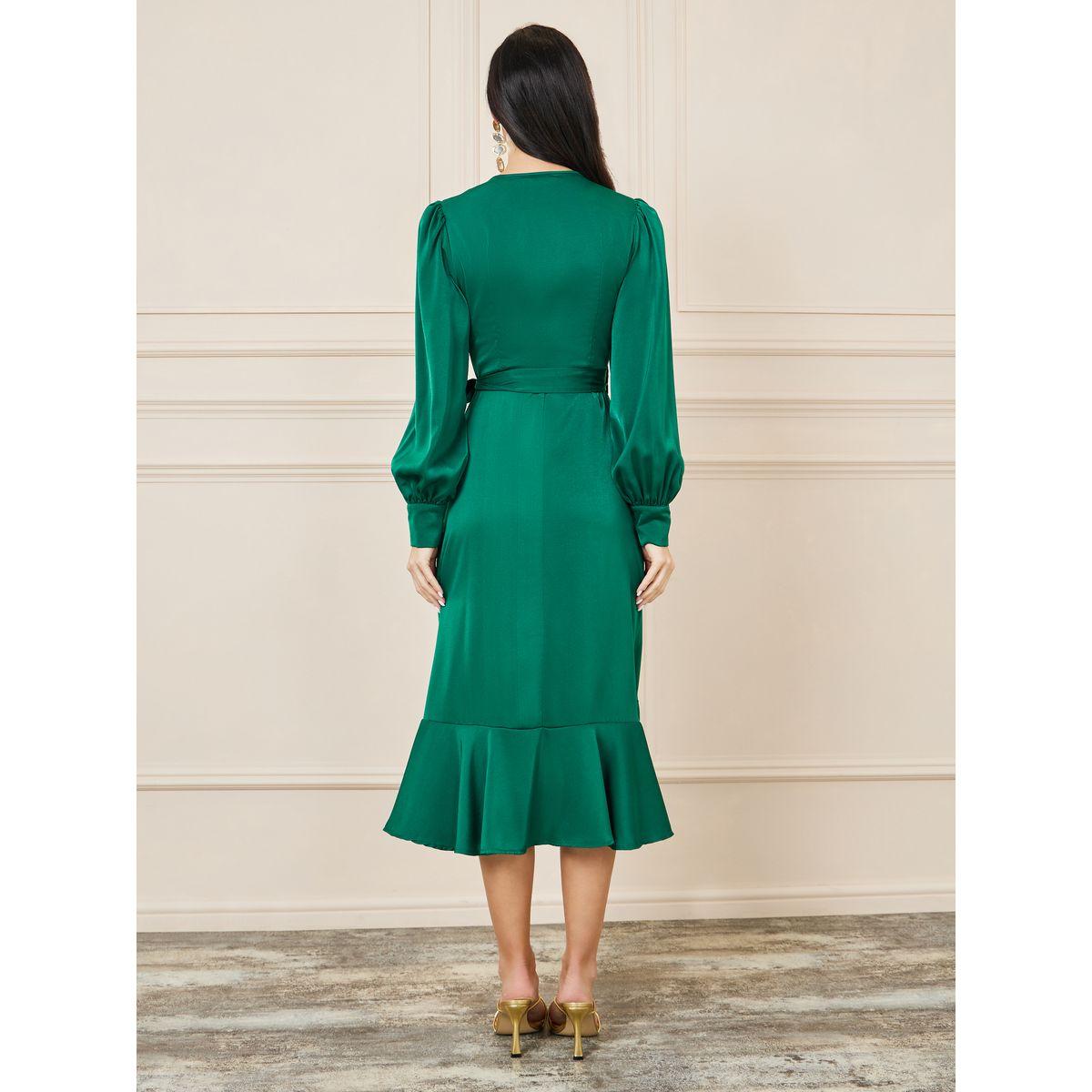 Styli Ruffle Asymmetric Hem Wrap Midi Dress-women-clothing-dresses-image-4