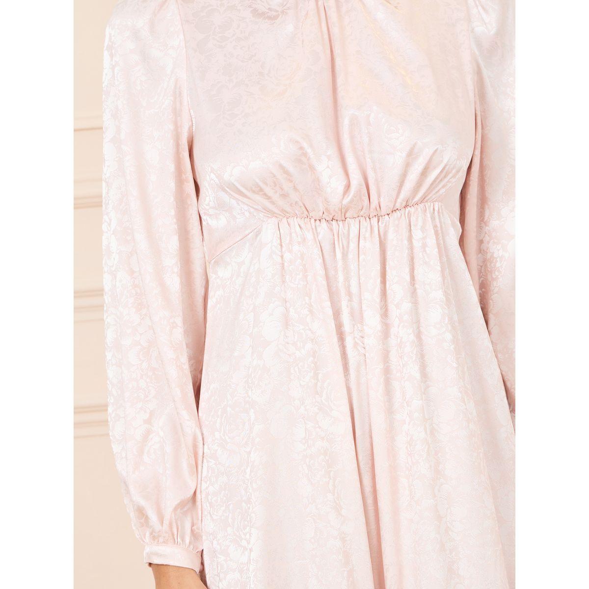 Styli Jacquard Print Gathered Detail A-Line Midi Dress-women-clothing-dresses-image-3