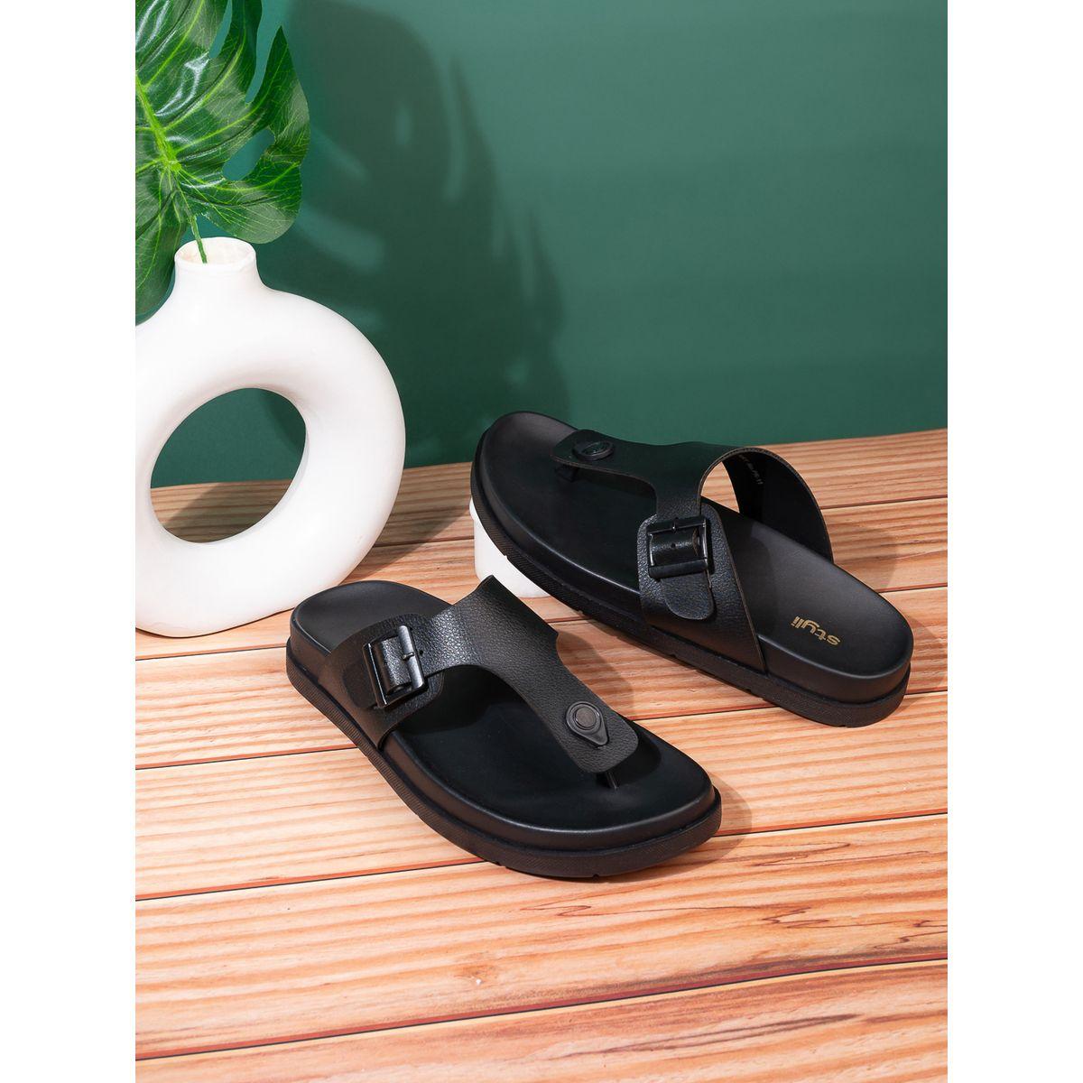 Styli  Buckle T Strap Comfort Sandals-men-shoes-sandals-image-1