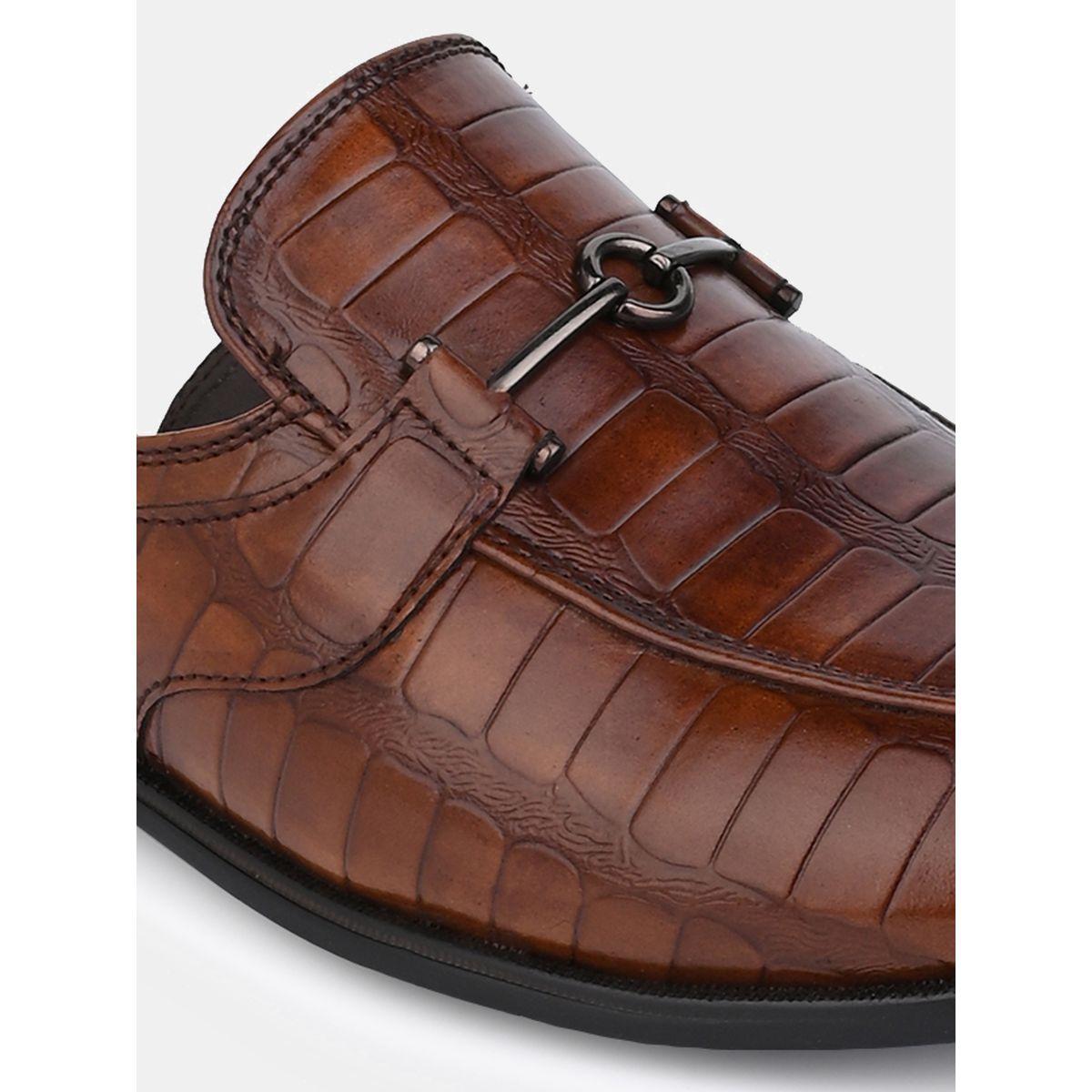 Styli Croc Texture Faux Leather Metal Accent Mules-men-shoes-loafersandmoccasins-image-7
