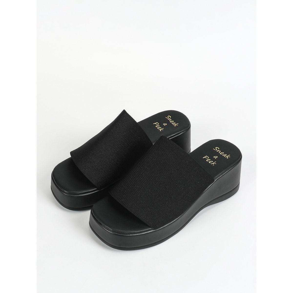 Sneak-a-Peek Solid Slip On Wedge Heel Sandals-women-shoes-flats-mules-image-5