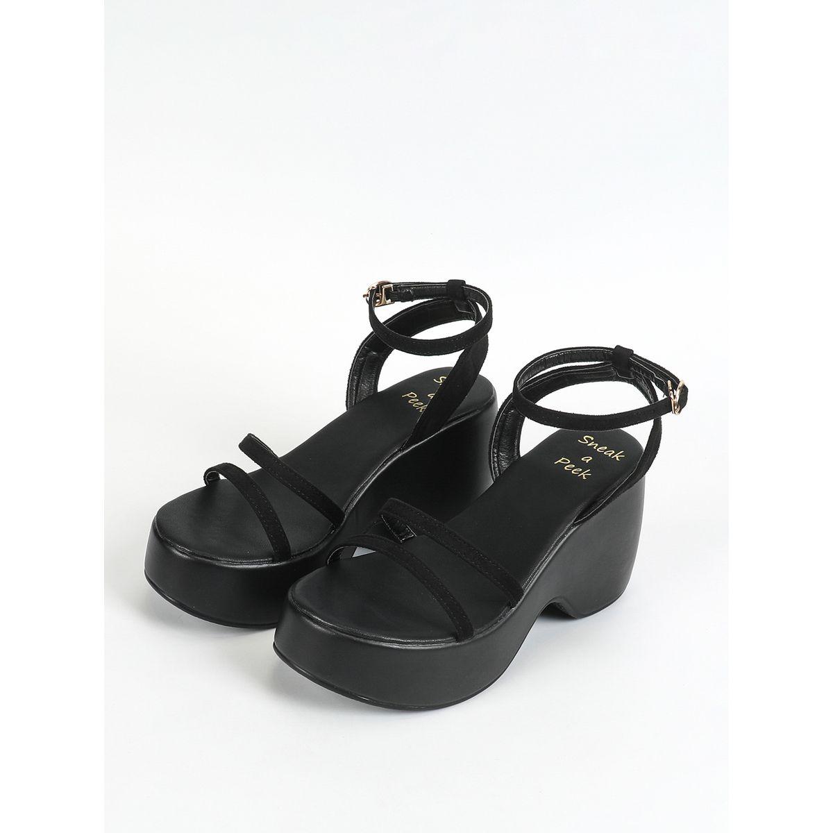 Sneak-a-Peek Solid Ankle Strap Wedge Heel Sandals-women-shoes-heels-image-6