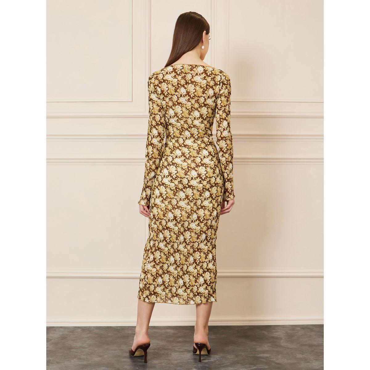فستان بديكون بليسيه مع طبعة زهور-women-clothing-dresses-image-4