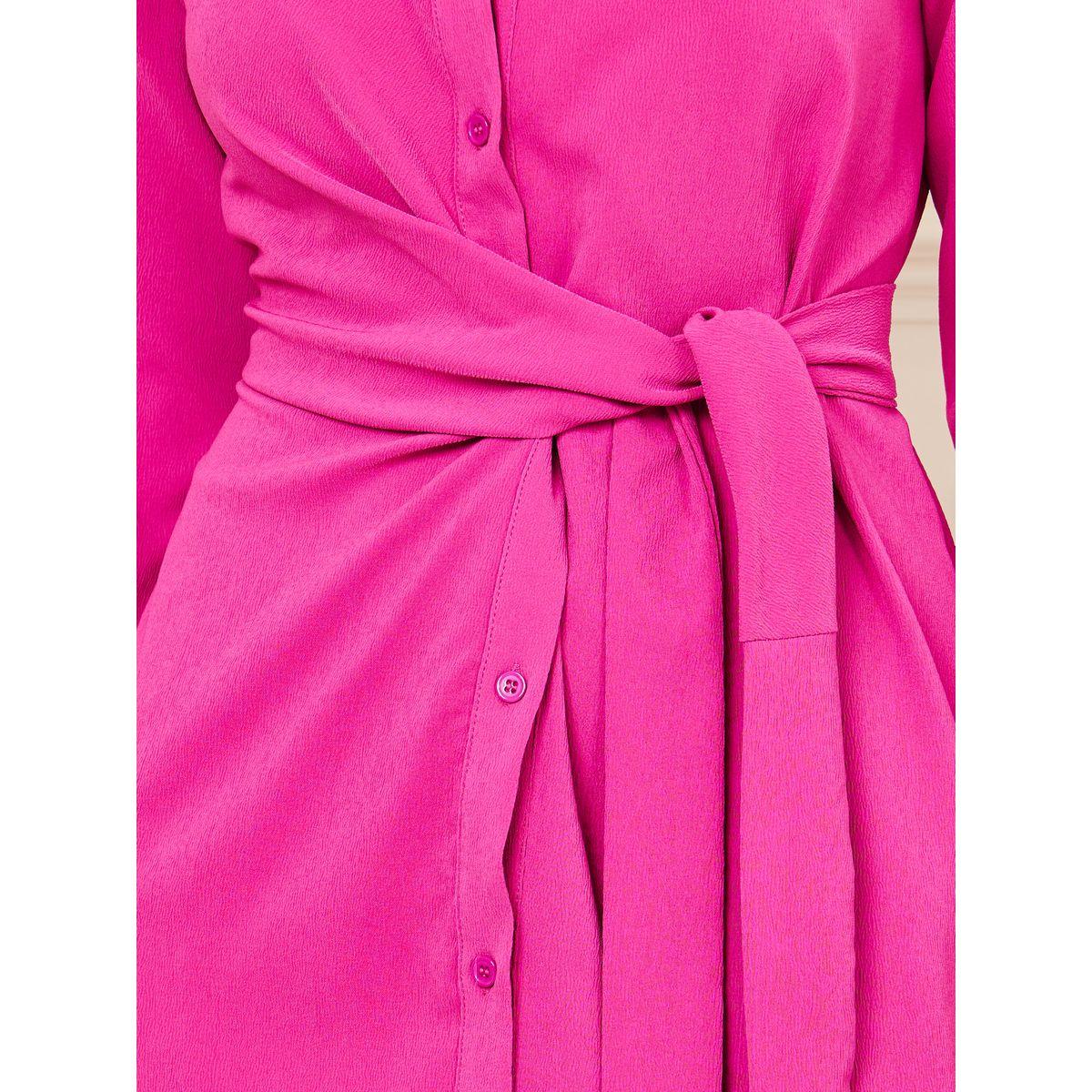 Styli Front Tie Up Shirt Midi Dress with Side Slit-women-clothing-dresses-image-3