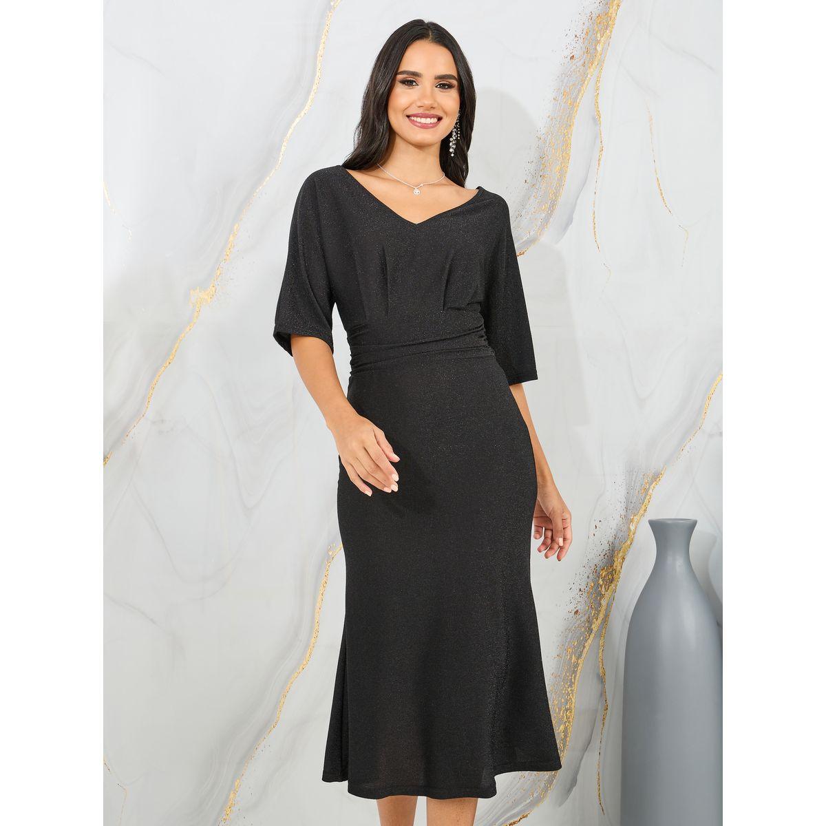 Styli Textured Pleated Mermaid Hem Midi Dress-women-clothing-dresses-image-2