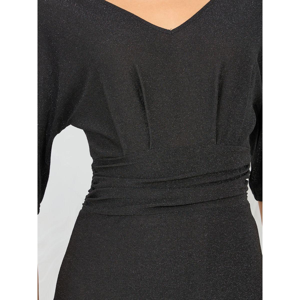 Styli Textured Pleated Mermaid Hem Midi Dress-women-clothing-dresses-image-3