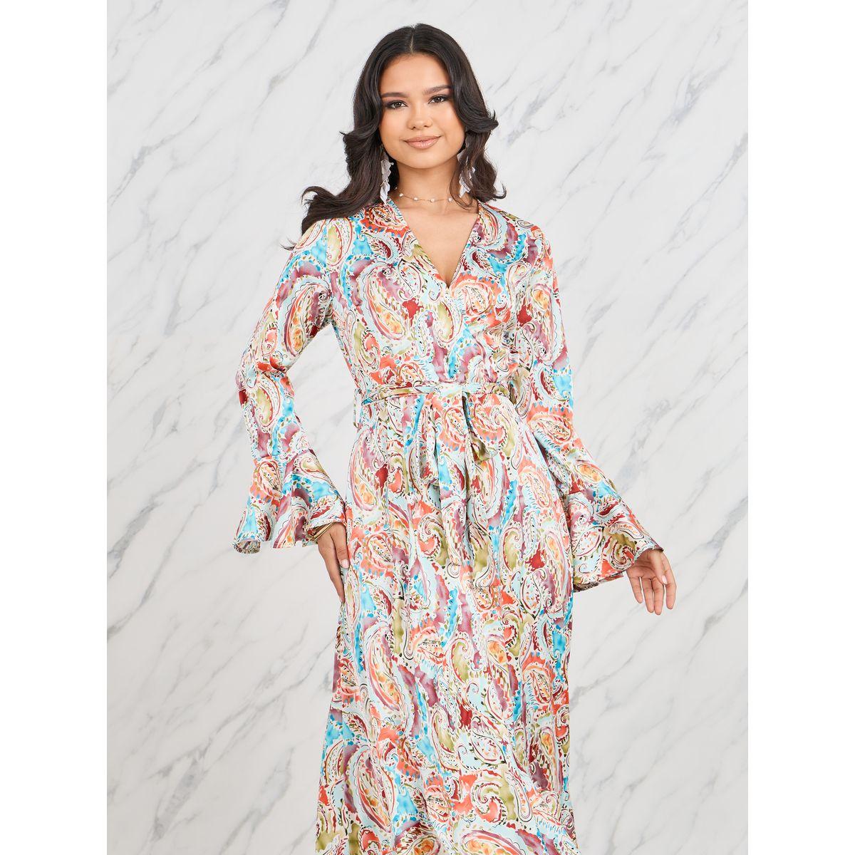 فستان طويل بنمط لف وطبعة بيزلي-women-clothing-dresses-image-2