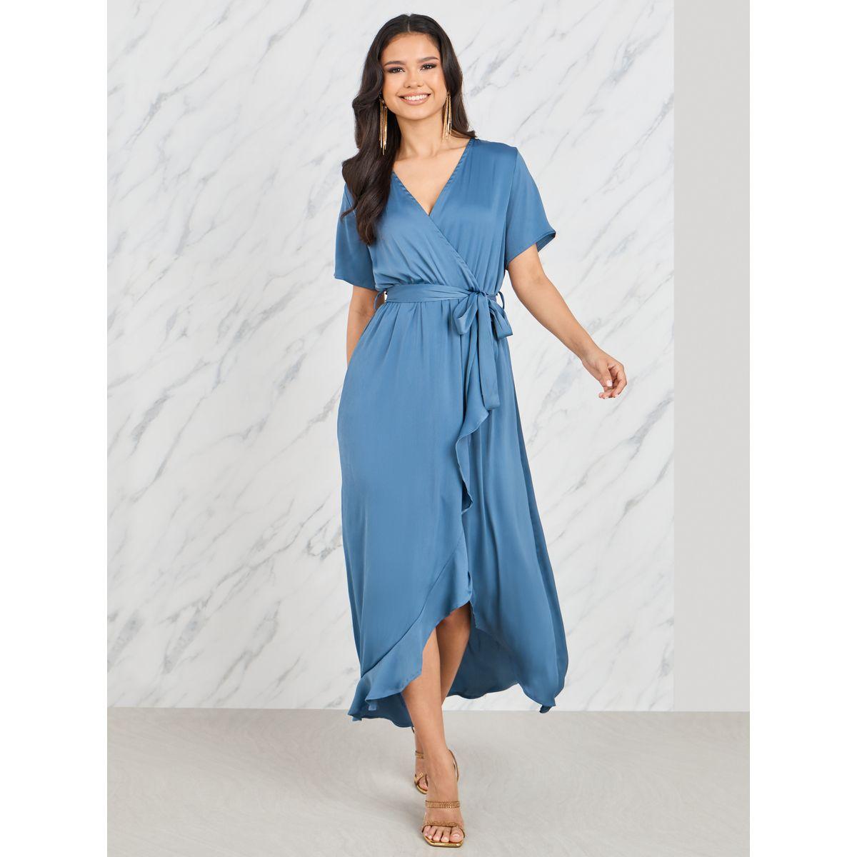 Independent Asymmetrical Hem Wrap Dress