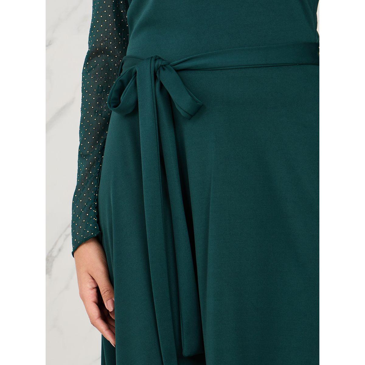 فستان ميدي باكتاف مكشوفة ورباط خصر-women-clothing-dresses-image-3