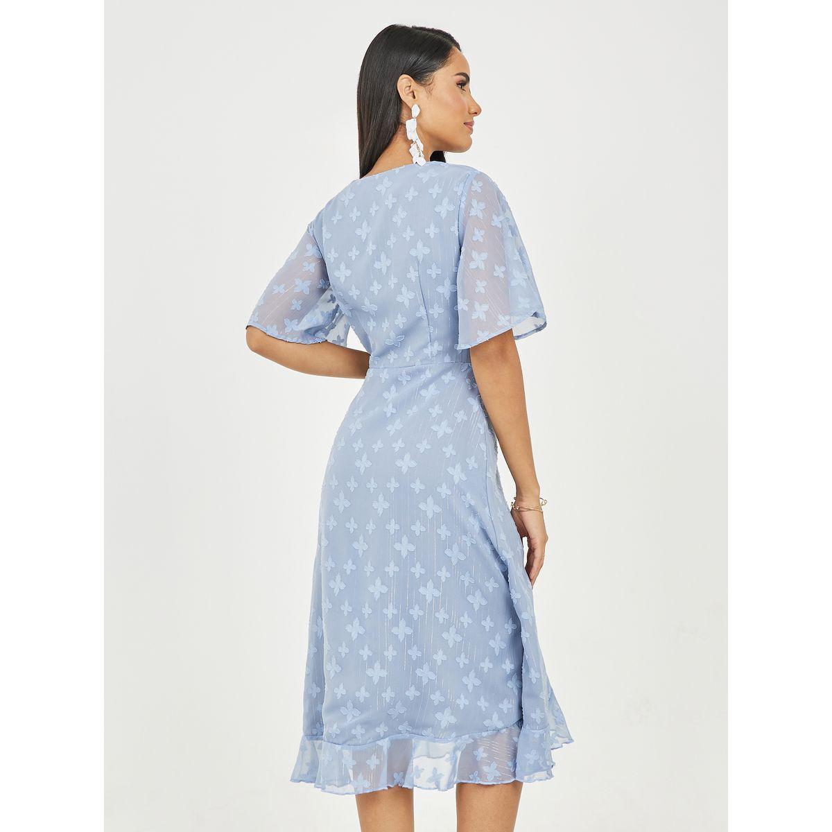 فستان ميدي بنمط لف وكشكش-women-clothing-dresses-image-4