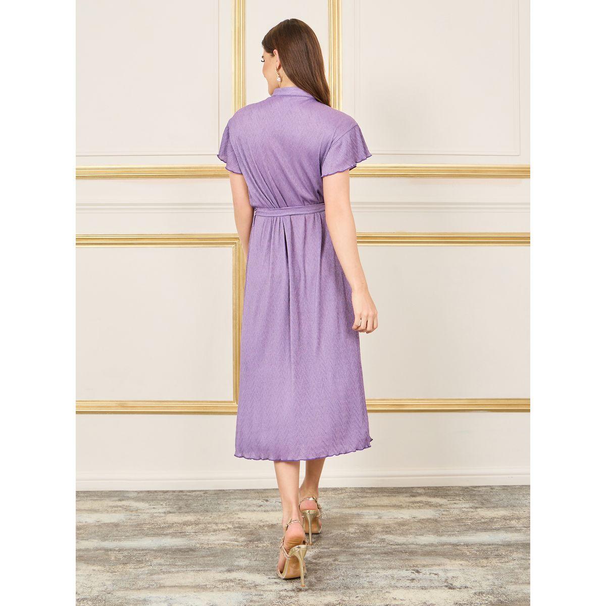 فستان ميدي بياقة عالية ورباط خصر-women-clothing-dresses-image-4